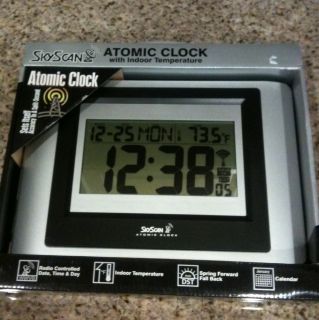 Skyscan Atomic Automatic Clock Outdoor Temperature Black
