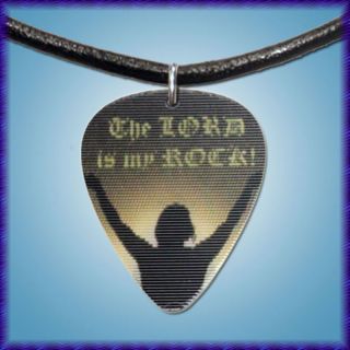 Lord My Rock Christian Medium Motion Guitar Pick Necklace Leather