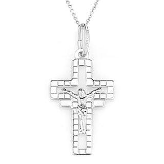 Cross Charm Jesus Pendant Christian Crucifix & Chain Necklace in
