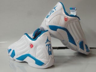 Nike Air Jordan 14 Retro White Blue Sneakers Girls GS Size 7