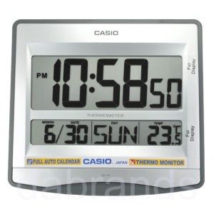 Casio Digital Wall Clock Full Auto Day Date Month Thermometer ID 14