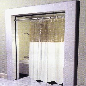 CLEAR TOP SHOWER CURTAIN Extra Heavy VINYL Anti Bacterial with Clear