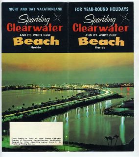 Sparkling Clearwater Florida Its White Gulf Beach Brochure 1960S