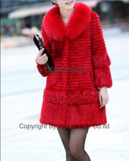 675 New Real Fox Rabbit Fur 3 Color Jacket Coat Ourwear