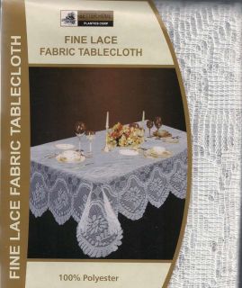  White Lace Fabric Tablecloth Christmas Holiday Party Linens New