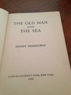 1952 The Old Man and The Sea Ernest Hemingway Charles Scribners Sons