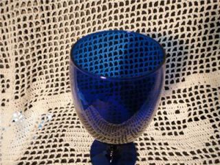 vintage cobalt blue depression glass wine goblet ex