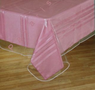 Window Clear Vinyl Tablecloth Protector with Sewn Edges