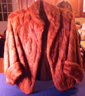 Vintage MINK Clearfield Furs PA Cuffed Short Opera COAT Cape or Jacket