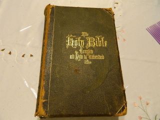 Antique Vintage Holy Bible   1869 Hitchcocks New and Complete