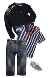 Armani Junior Cardigan & Mini Boden Polo (Infant)