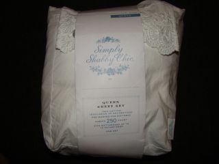 Simply Shabby Chic Woodrose Prestine White Sheet Set Queen