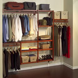   Standard Red Mahogany Closet System Stroage Clothes Rack Hang Shelf