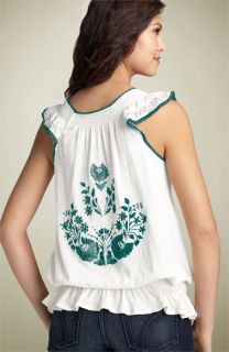 Free People Baba Sofies Embroidered Top