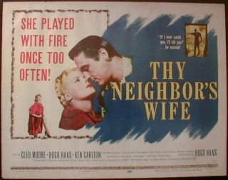 Thy Neighbors Wife 1953 Vintage Bad Girl Cleo Moore