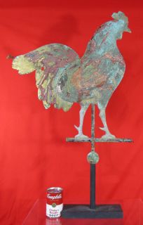 Antique Early 1900s Rooster Cock Copper Zinc Weather Vane Weathervane