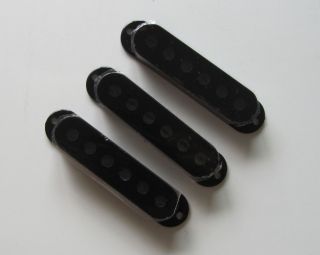 Stratocaster Strat Pickup Covers 3 Single Coils Black