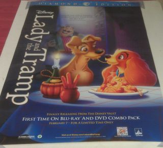 Lady and The Tramp DVD Movie Poster Original 27x40 Disney