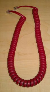  Coiled Phone Handset Cord RJ11 Red 9'