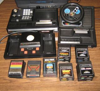 COLECOVISION & GAMES & ROLLER CONTROLLER & EXPANSION MODULE 1 & 2 LOT