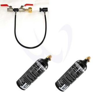 paintball co2 dual fill station tank refill w rubber hose guerrilla