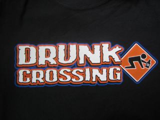 Drunk Crossing College Party Traffic Sign Funny T Shirt