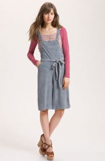 Free People Linen Chambray Gaucho Overalls