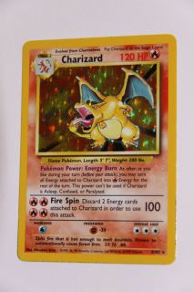 Pokemon Unlimited Charizard Holo Card Near Mint Condition