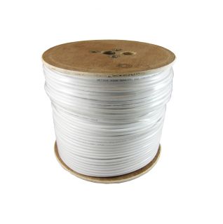 NEW Coax Cable 1000ft White RG6 18 AWG Roll Coaxial TV Satellite
