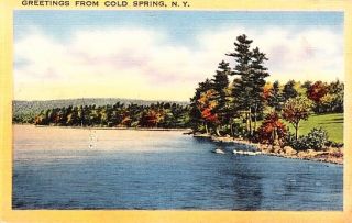 1941 Cold Spring NY Greetings mailed from Old Postcard