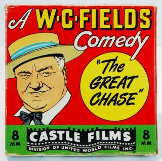 Film 8mm Castle w C Fields Comedy The Great Chase EX