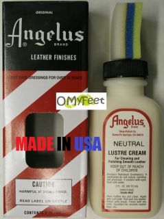 Angelus Lustre Cream is a blend of the finest waxes, oils, soaps, and