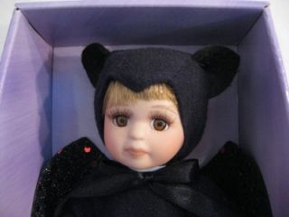 Porcelain Collectible Doll~Baby Dressed n Bat Costume~Happy Halloween