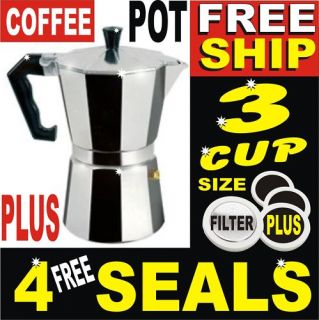 Cup Stovetop Espresso Coffee Pot Maker Percolator New