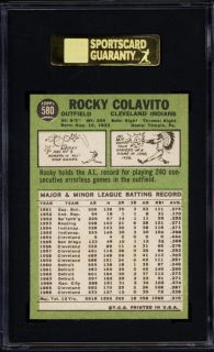 1967 Topps 580 Rocky Colavito SGC 96