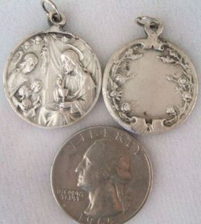 Antique Vintage Catholic Medal Jesus Communion Chalice