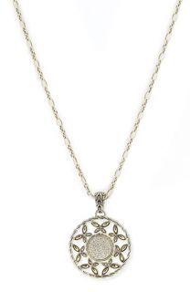 John Hardy Round Pendant Necklace with Diamond Center