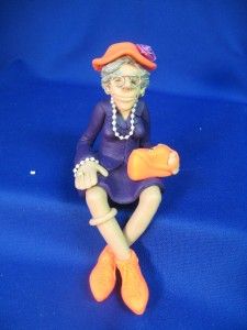 Collectible J Manning Figurine Limited Edition Seated Lady in Purple