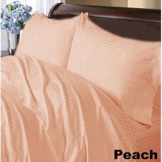 Egyptian Cotton Bedding Collection 1200TC Peach Stripe Color Make Your
