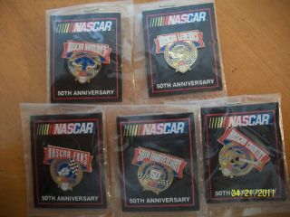 NASCAR 50th Anniversary Collector Lapel Hat Pin Set