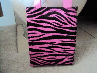 Zebra Pink and Black Fabric Party Favors Bags Totes Bags HM