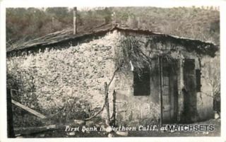 1935 RPPC First Bank in Northern CALIFORNIA at Coloma POSTCARD