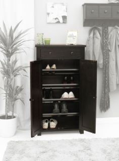 Concerto Dark Wood Furniture Shoe Rack Storage Cabinet