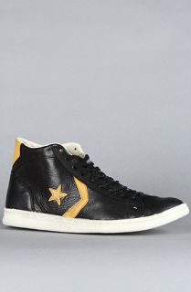 Converse by John Varvatos Pro Player Mid Black and Gold Top Leather