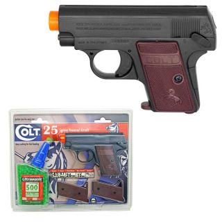  Colt 25 Spring Airsoft Pistol Gun w 6mm BB X500 Air Soft Set