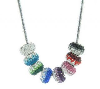Steel by Design Crystal Rondel Bead Station Necklace —