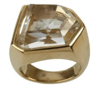 10.00 ct Freeform Design Faceted Gemstone Ring 14K Gold —