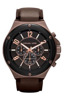 Michael Kors Rock Top Chronograph Leather Strap Watch