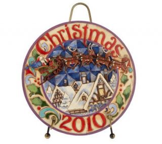 Jim Shore Heartwood Creek 2010 Annual Holiday Plate with Stand