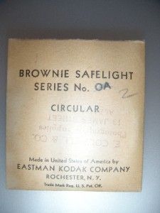 Vintage Brownie Safelight Circular by Eastman Kodak Co Rochester NY